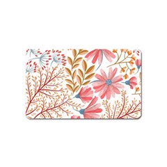 Red Flower Seamless Floral Flora Magnet (name Card) by Cemarart