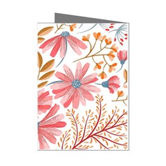 Red Flower Seamless Floral Flora Mini Greeting Cards (pkg Of 8) by Cemarart