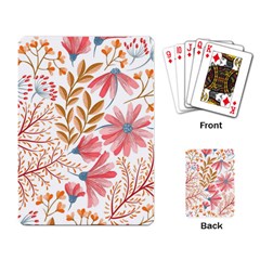 Red Flower Seamless Floral Flora Playing Cards Single Design (rectangle) by Cemarart