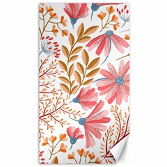 Red Flower Seamless Floral Flora Canvas 40  X 72  by Cemarart