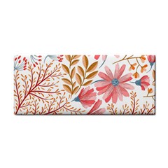 Red Flower Seamless Floral Flora Hand Towel by Cemarart