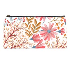 Red Flower Seamless Floral Flora Pencil Case