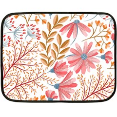 Red Flower Seamless Floral Flora Two Sides Fleece Blanket (mini)