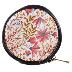 Red Flower Seamless Floral Flora Mini Makeup Bag