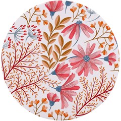 Red Flower Seamless Floral Flora Uv Print Round Tile Coaster