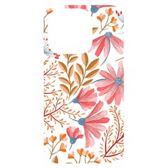 Red Flower Seamless Floral Flora Iphone 14 Pro Black Uv Print Case