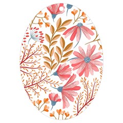 Red Flower Seamless Floral Flora Uv Print Acrylic Ornament Oval