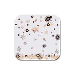 Golden-snowflake Rubber Square Coaster (4 Pack) by saad11