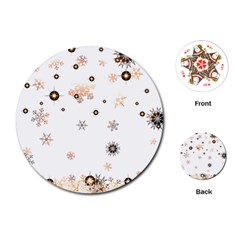 Golden-snowflake Playing Cards Single Design (round)