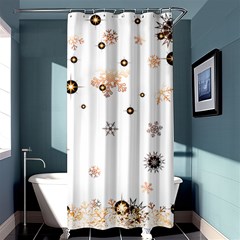 Golden-snowflake Shower Curtain 36  X 72  (stall)  by saad11