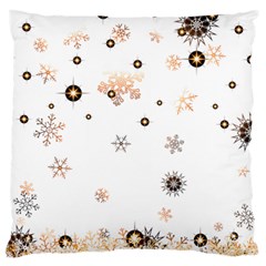 Golden-snowflake Large Cushion Case (two Sides) by saad11