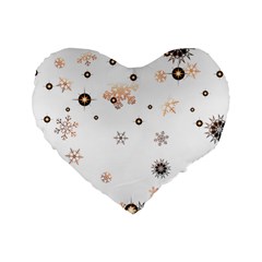 Golden-snowflake Standard 16  Premium Heart Shape Cushions by saad11