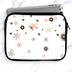 Golden-snowflake Apple Ipad 2/3/4 Zipper Cases by saad11