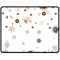 Golden-snowflake Two Sides Fleece Blanket (medium) by saad11