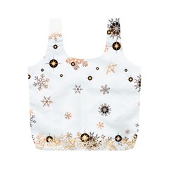 Golden-snowflake Full Print Recycle Bag (m) by saad11