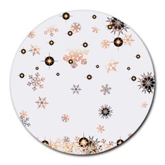 Golden-snowflake Round Mousepad by saad11