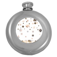 Golden-snowflake Round Hip Flask (5 Oz) by saad11