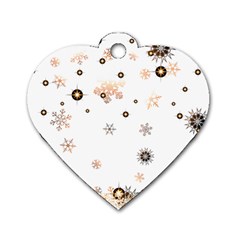 Golden-snowflake Dog Tag Heart (two Sides) by saad11