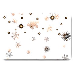 Golden-snowflake Large Doormat by saad11