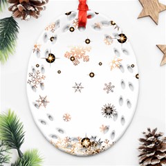 Golden-snowflake Oval Filigree Ornament (two Sides)