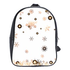 Golden-snowflake School Bag (xl) by saad11