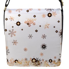 Golden-snowflake Flap Closure Messenger Bag (s) by saad11