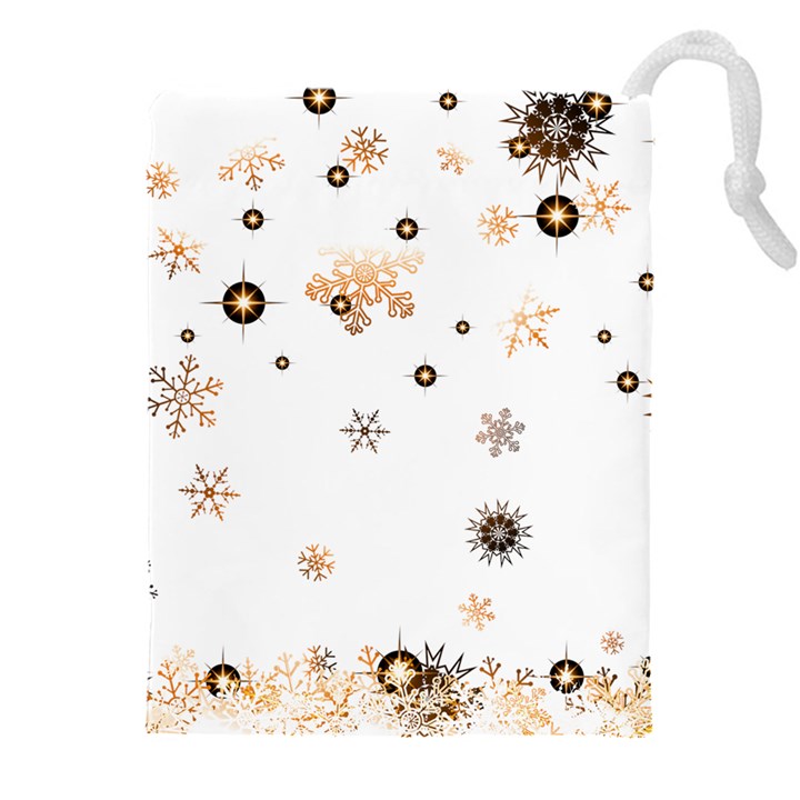 Golden-snowflake Drawstring Pouch (5XL)