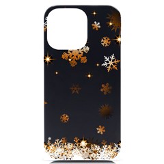 Golden-snowflake Iphone 14 Pro Max Black Uv Print Case by saad11