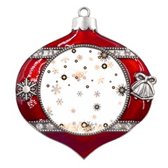 Golden-snowflake Metal Snowflake And Bell Red Ornament