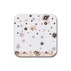 Golden-snowflake Rubber Coaster (square) by saad11