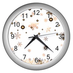 Golden-snowflake Wall Clock (silver) by saad11