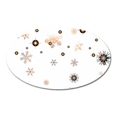 Golden-snowflake Oval Magnet by saad11