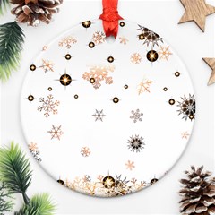 Golden-snowflake Round Ornament (two Sides)