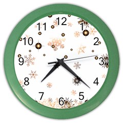 Golden-snowflake Color Wall Clock by saad11