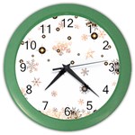 Golden-snowflake Color Wall Clock Front