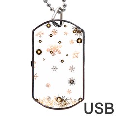 Golden-snowflake Dog Tag Usb Flash (one Side) by saad11