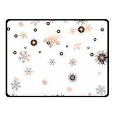 Golden-snowflake Two Sides Fleece Blanket (small) by saad11