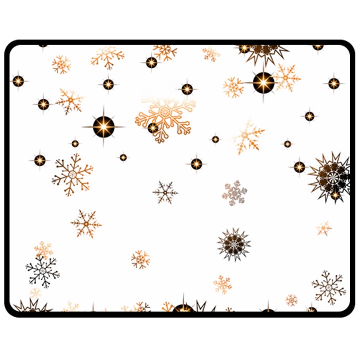 Golden-snowflake Two Sides Fleece Blanket (Medium)