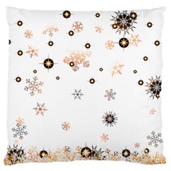 Golden-snowflake Standard Premium Plush Fleece Cushion Case (two Sides) by saad11