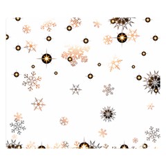 Golden-snowflake Two Sides Premium Plush Fleece Blanket (small) by saad11