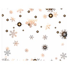 Golden-snowflake Two Sides Premium Plush Fleece Blanket (medium) by saad11