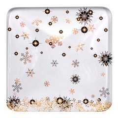 Golden-snowflake Square Glass Fridge Magnet (4 Pack) by saad11