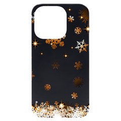 Golden-snowflake Iphone 14 Pro Black Uv Print Case by saad11