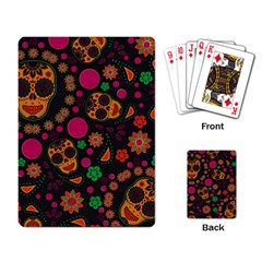 Skull Colorful Floral Flower Head Playing Cards Single Design (rectangle)