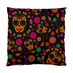 Skull Colorful Floral Flower Head Standard Cushion Case (one Side) by Cemarart