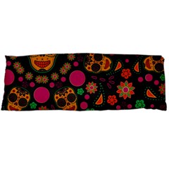 Skull Colorful Floral Flower Head Body Pillow Case (dakimakura) by Cemarart