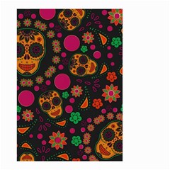 Skull Colorful Floral Flower Head Small Garden Flag (two Sides) by Cemarart