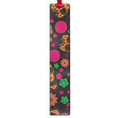 Skull Colorful Floral Flower Head Large Book Marks by Cemarart