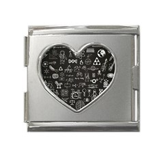 Doodle Art Chemistry Art Mega Link Heart Italian Charm (18mm) by Cemarart