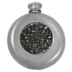 Doodle Art Chemistry Art Round Hip Flask (5 Oz) by Cemarart